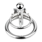 Rapier Steel Chastity Cage - Threaded Urethral Tube & Sounding Catheter Device