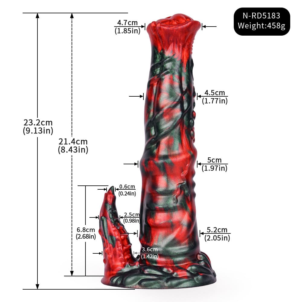 RedRavager-9-Inch-Silicone-Fantasy-Dildo-Horse-Shaft-Tentacle-Branch_3