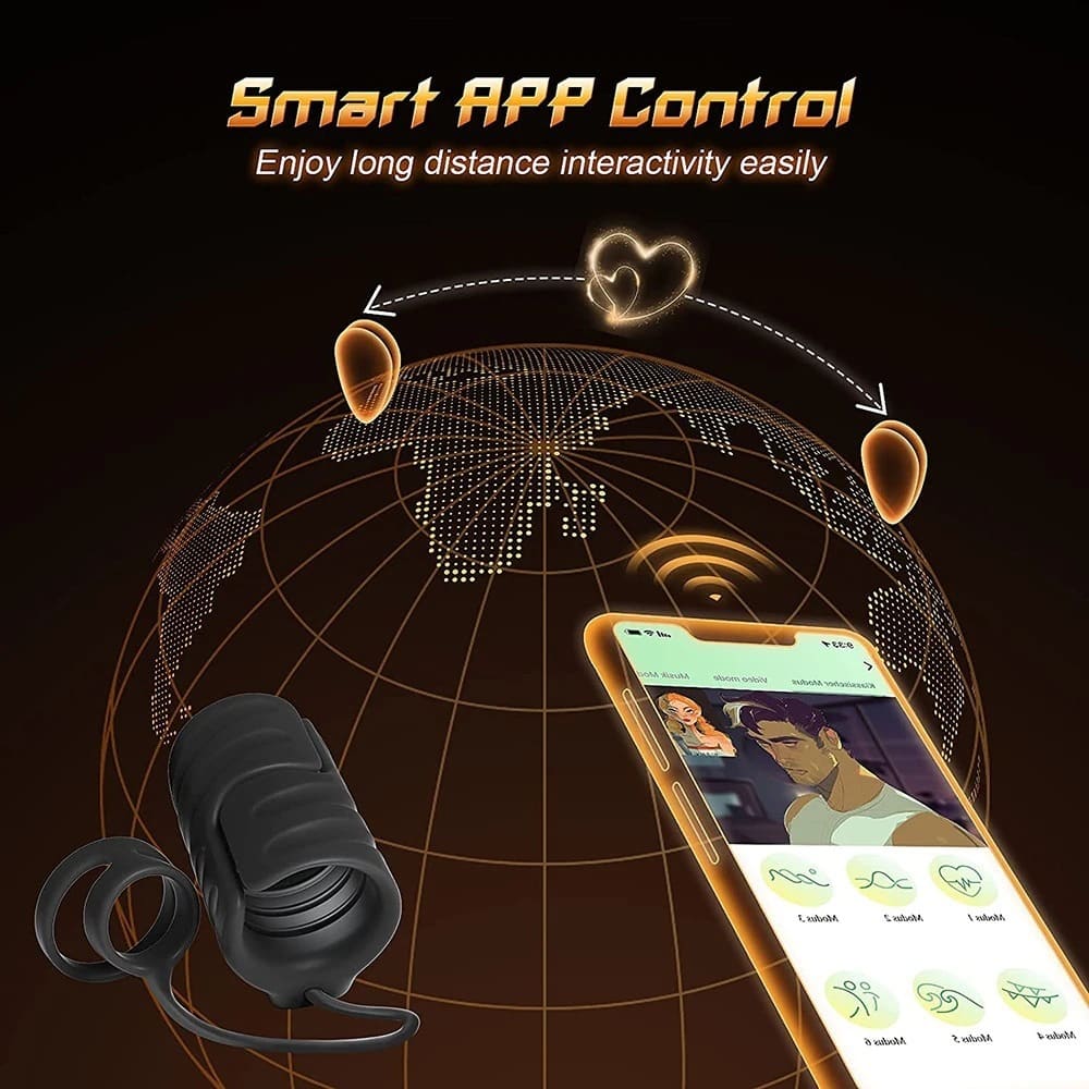 Ron-Smart-APP-Controlled-Penis-Trainer-Vibrating-Silicone-Masturbator