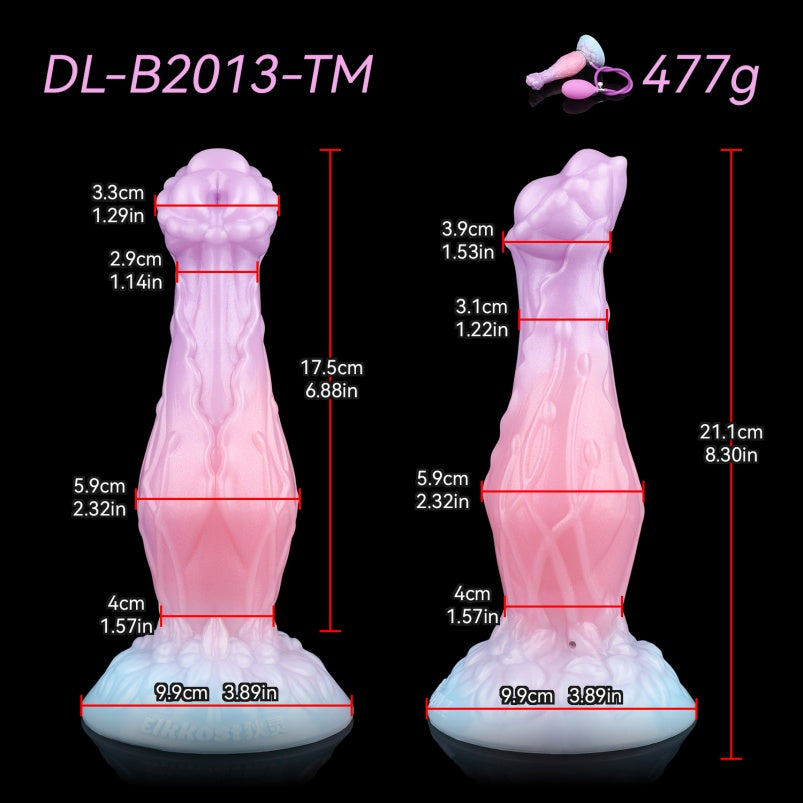 Dragon Inflatable Dildo – Pink Silicone, 1.57” to 2.87” Adjustable Girth, Fantasy | Domlust