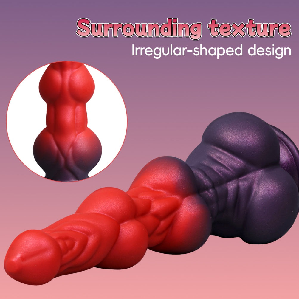 Domlust Knotted Monster Dildo – Silicone Fantasy Dog Knot | Vaginal Expansion & Anal Stretch