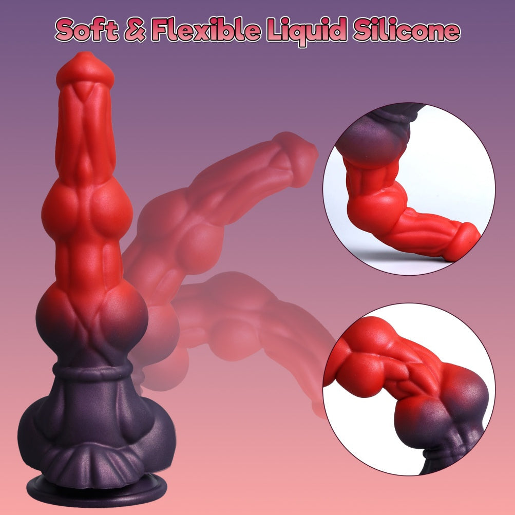 Domlust Knotted Monster Dildo – Silicone Fantasy Dog Knot | Vaginal Expansion & Anal Stretch