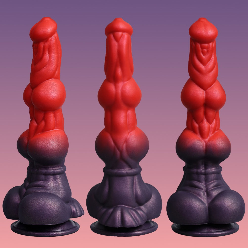 Domlust Knotted Monster Dildo – Silicone Fantasy Dog Knot | Vaginal Expansion & Anal Stretch