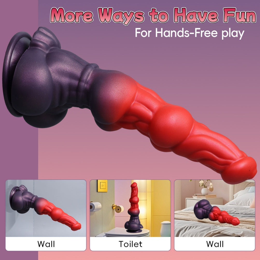 Domlust Knotted Monster Dildo – Silicone Fantasy Dog Knot | Vaginal Expansion & Anal Stretch