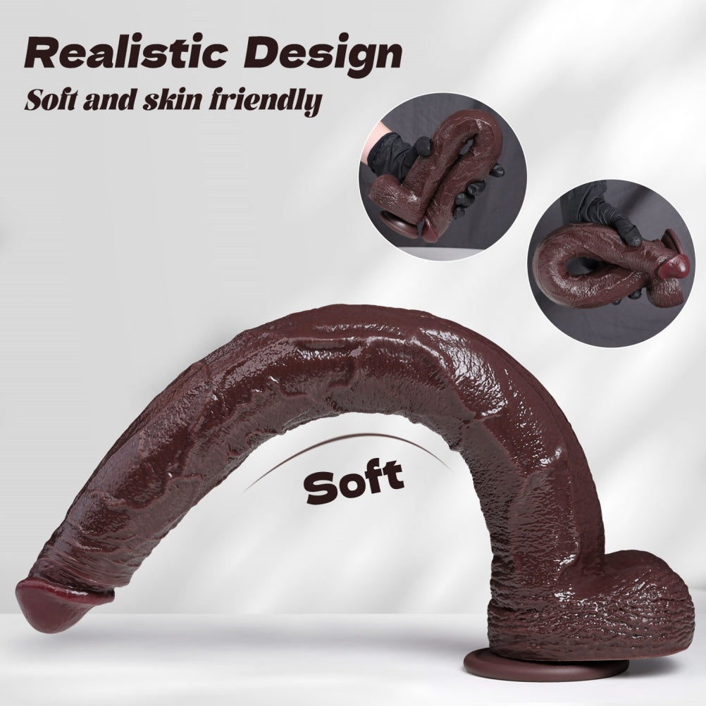 Domlust Deep Abyss — Super Long Black Silicone Dildo | 12+ Inch Deep Insertion with Suction Cup