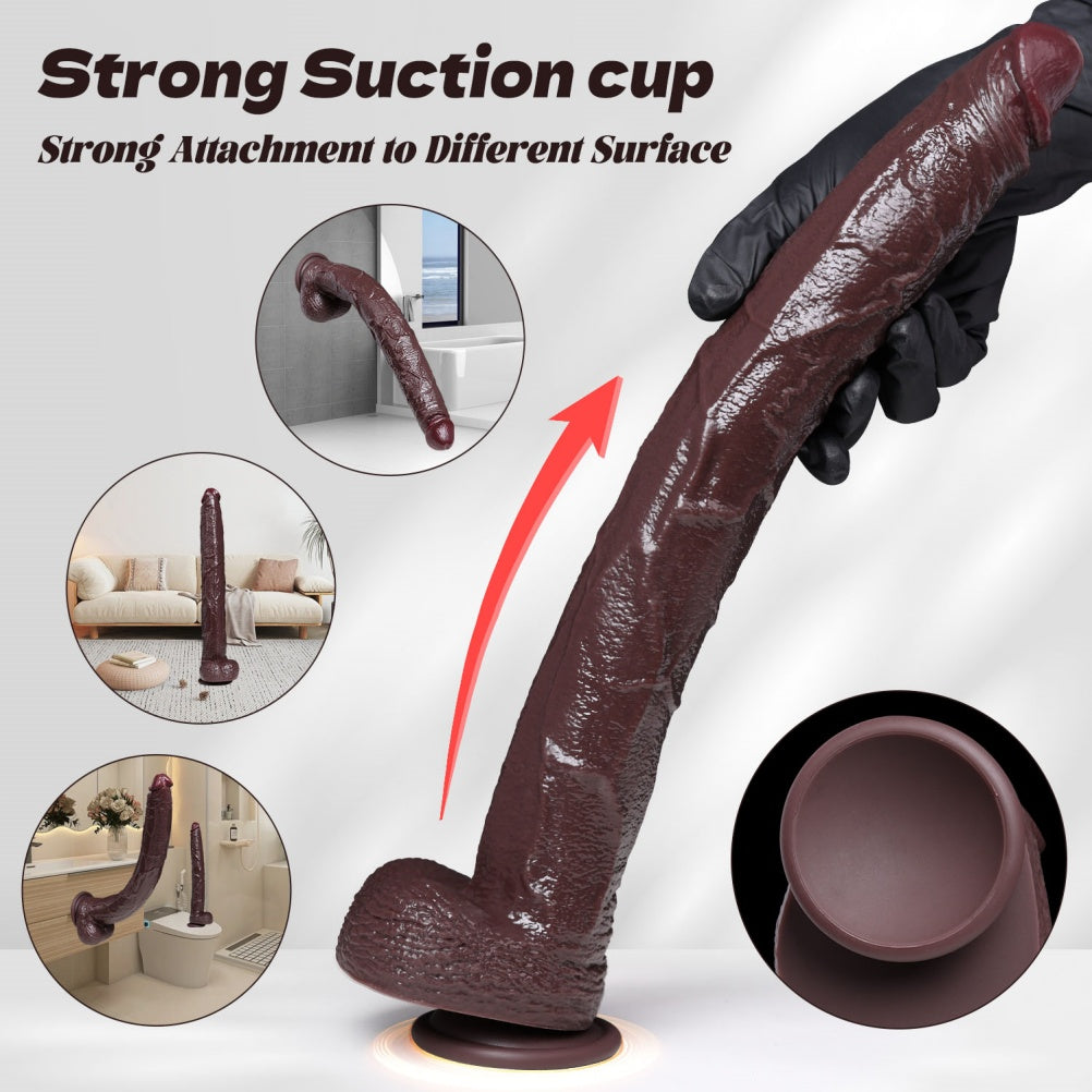 Domlust Deep Abyss — Super Long Black Silicone Dildo | 12+ Inch Deep Insertion with Suction Cup