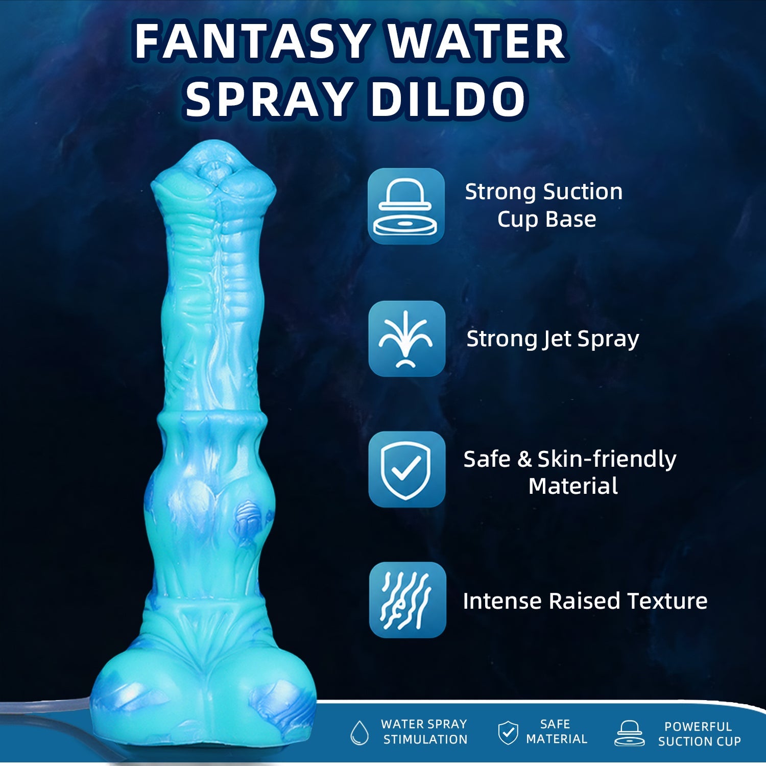 Fantasy Horse Dildo with Squirt Function – Creature Cock Ejaculating Silicone & Suction Cup