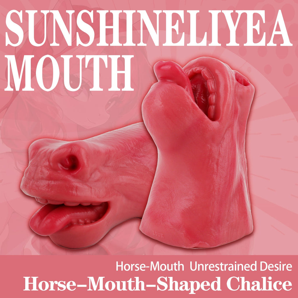 Realistic Horse Mouth Pocket Pussy – Platinum Silicone Animal Blowjob Stroker for Men Sex Toys