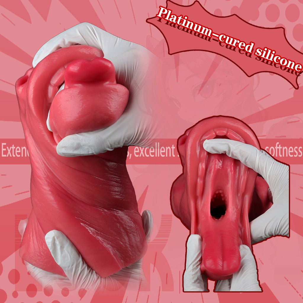Realistic Horse Mouth Pocket Pussy – Platinum Silicone Animal Blowjob Stroker for Men Sex Toys
