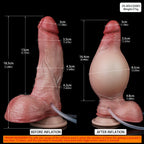 Inflatable Squirting Dildo | Pump Expansion + Cumming Simulation | Platinum Silicone by Domlust