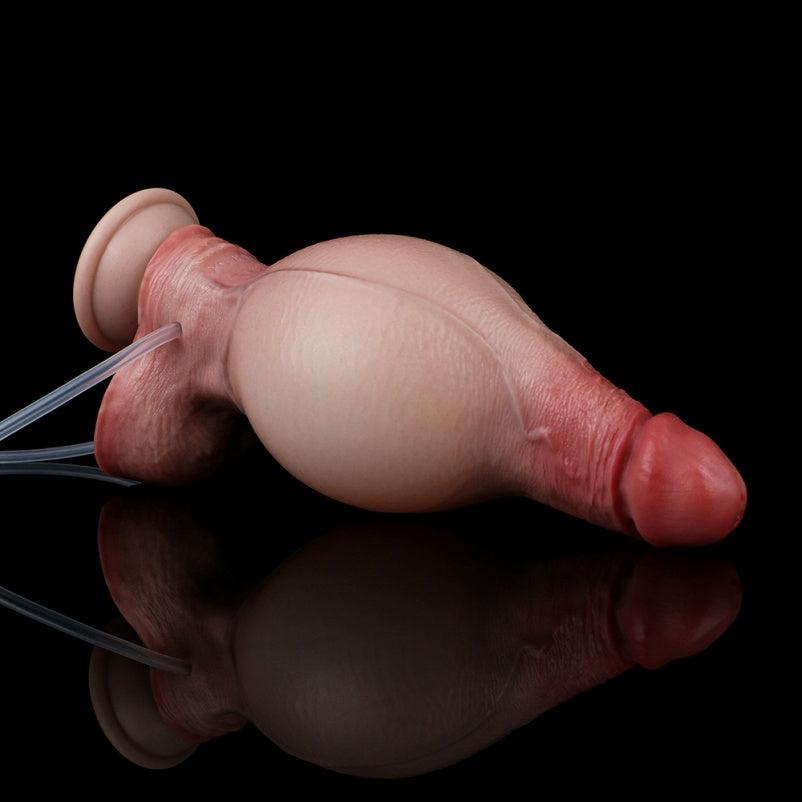Inflatable Squirting Dildo | Pump Expansion + Cumming Simulation | Platinum Silicone by Domlust