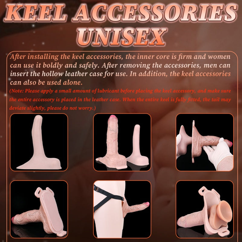 7-Inch Penis Sheath Realistic Strap-on Harness -  Uncut Dildo Wearable Pants Sex Toys for Men