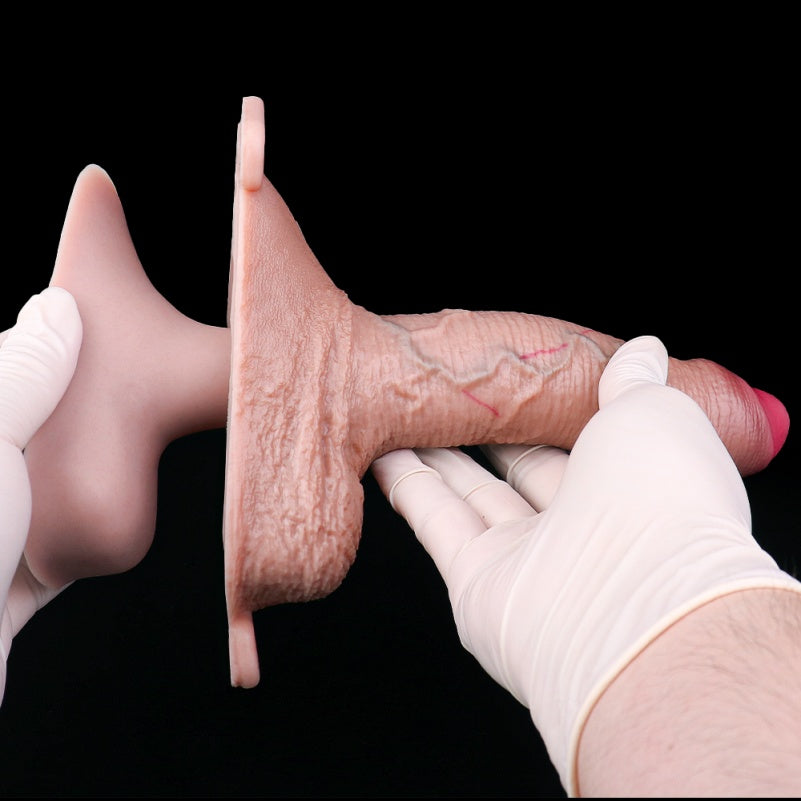 7-Inch Penis Sheath Realistic Strap-on Harness -  Uncut Dildo Wearable Pants Sex Toys for Men