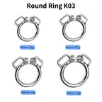 Base Rings for Chastity Cage (With Ears & Hook) – Fits Internal Side Slide Lock System Only (K03 / K04 / K04A)