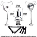 SISSY CHASTITY METAL INVERTED PATCHES THREE-WAY BELT