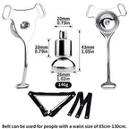 SISSY CHASTITY METAL INVERTED PATCHES THREE-WAY BELT