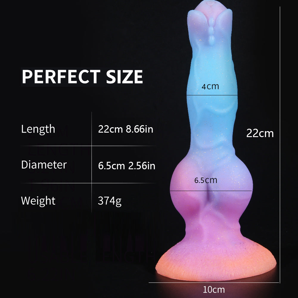 Luminous Dogdildo Fantasy Anal Plug - Silicone Knotted Animal Dildos Vagina Prostate Massager