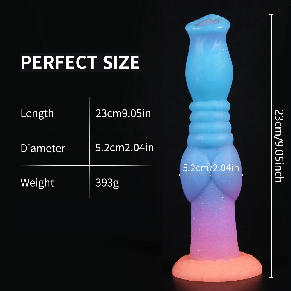 Exotic 9 inch Monster Dildo Long Butt Plug - Luminous Knotted Dildos Women Masturbation