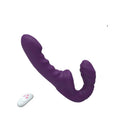Strapless Strap On Double End Dildo Vibrator - Remote Control Vibrating Lesbian Masturbator