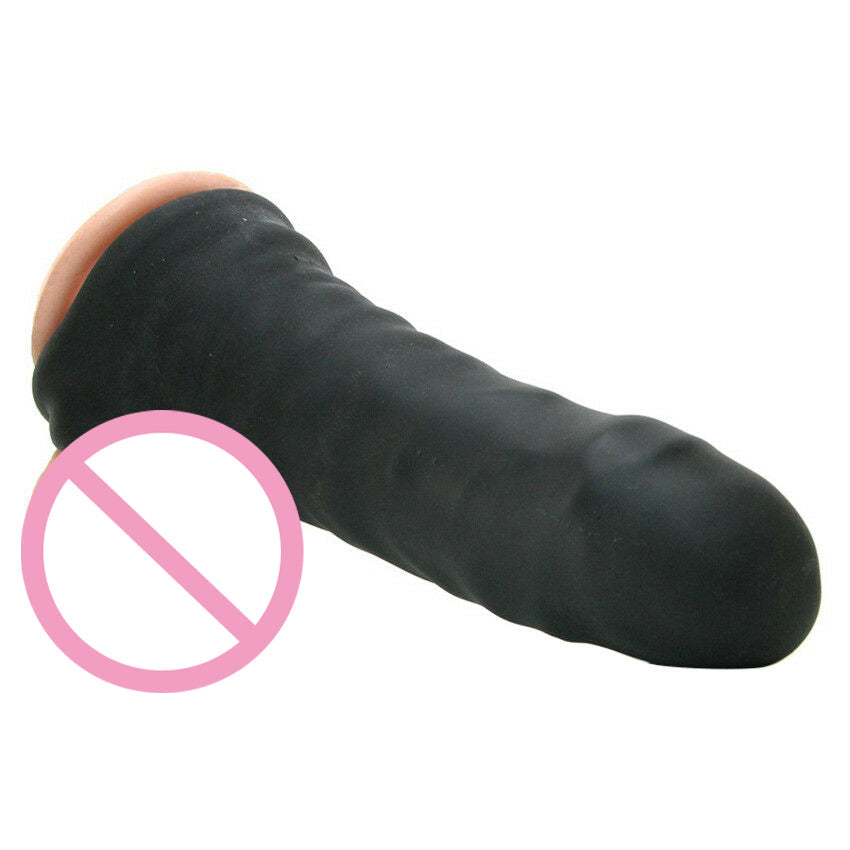 Stretchy Silicone Masturbation Sleeve Sex Toy for Men - Fantasy Cocksleeve Condom Enlarger