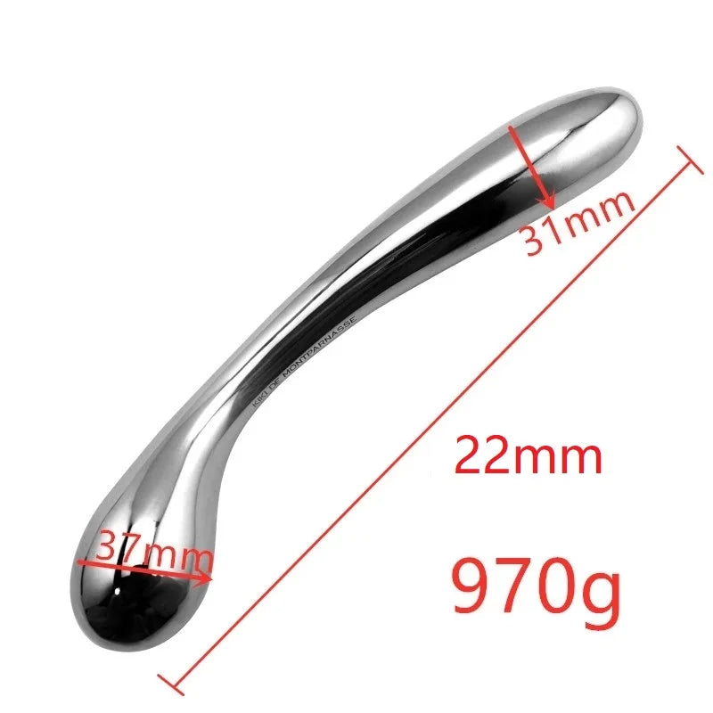 Metal Dildo Anal Plug - Double End Stainless Steel Butt Plug Sex Toys for Women Men