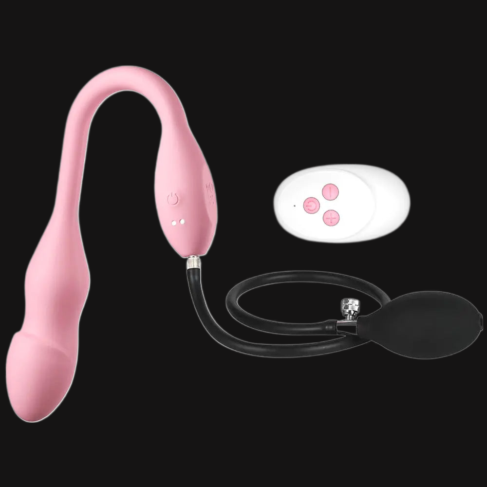 Remote Control Inflatable Vibrating Butt Plug - Fantastic Pink Dildo Vaginal Fullness Sex Pleasure