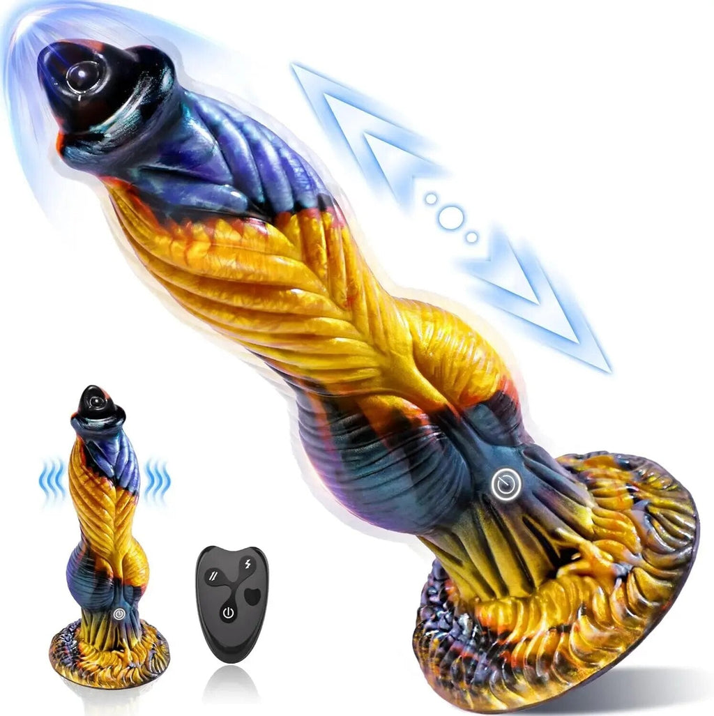 Thrusting Dragon Dildo Fantasy Butt Plug - Remote Control Colorful Women Masturbating Adult Stroker