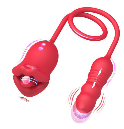 Double End Dildo Thrusting Clitoral Vibrator - G-spot Clit Stimulator Oral Sex Toys for Women Gift