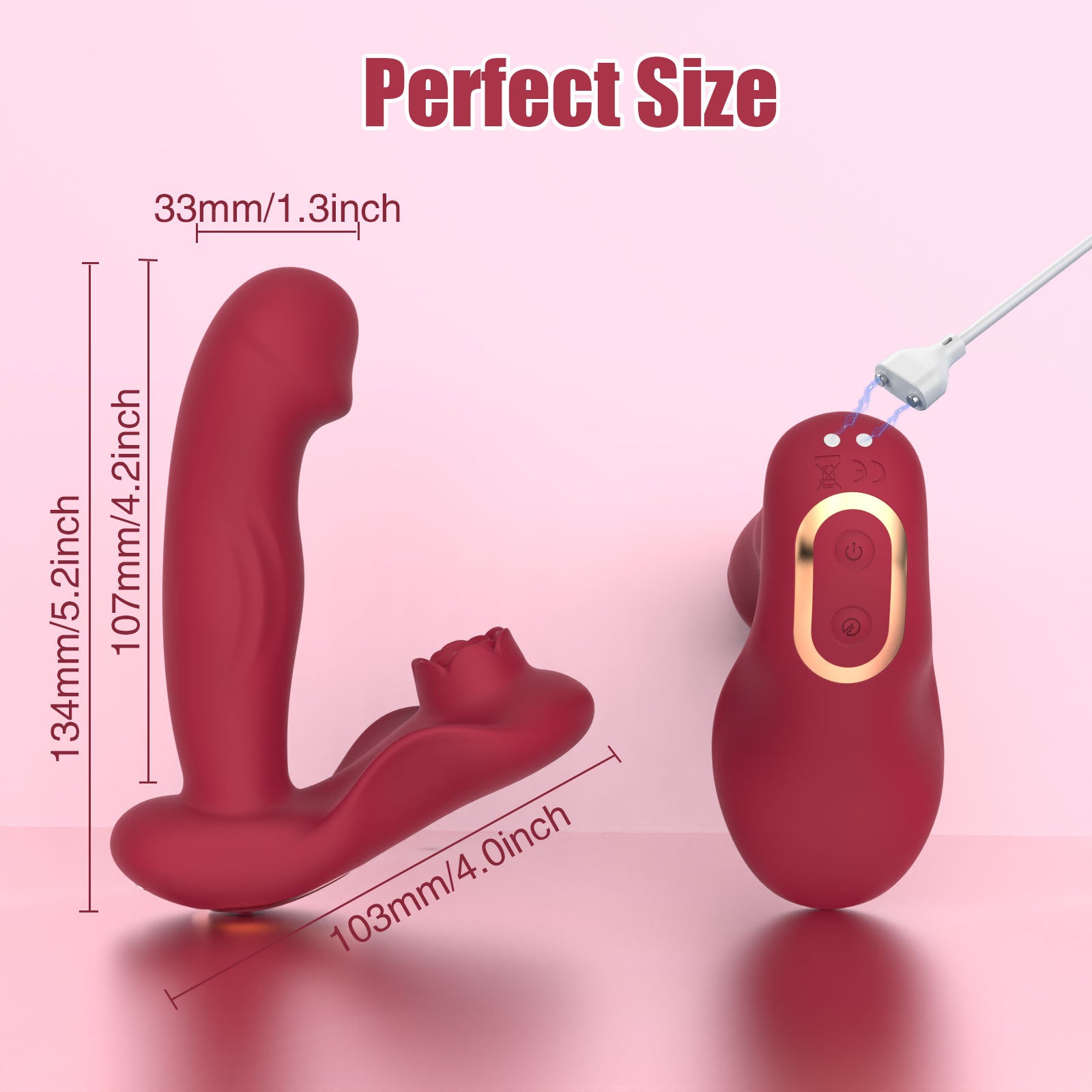 Remote Control G Spot Clitoral Vibrator - Rose Clit Sucking Finger Prostate Massager