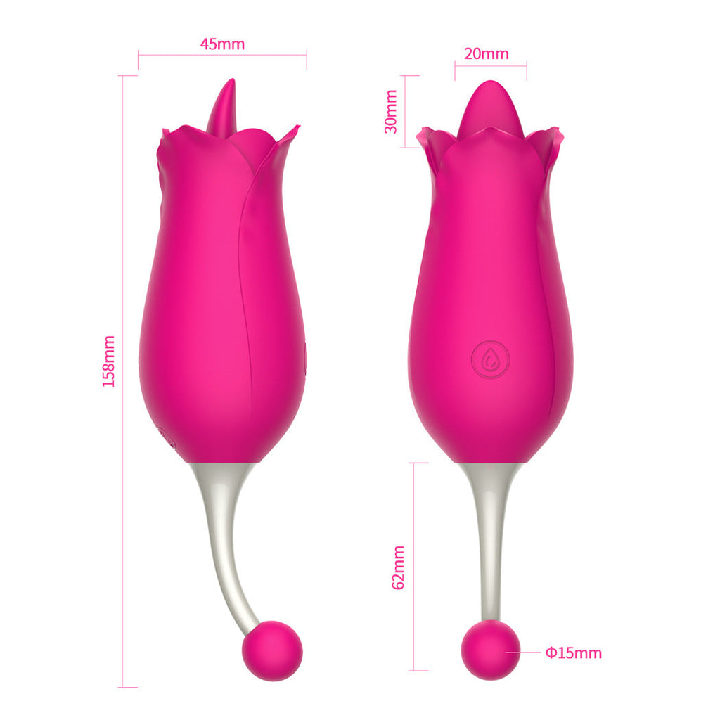 Tongue Licking Rose Toys - Handheld Clit Stimulator G Spot Vibrator Female Sex toy