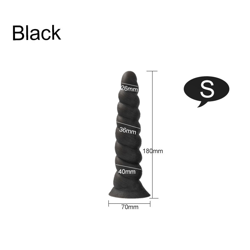 Silicone Anal Dildo Butt Plug - Big Spiral Anal Plug Vaginal Prostate Massager
