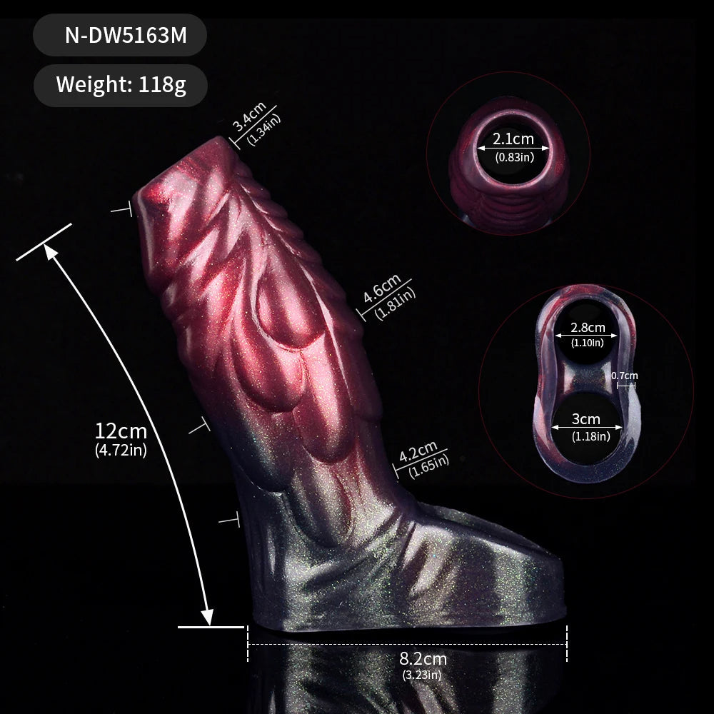 Black Samurai Cock Sleeve Men Sheath - Fantasy Silicone Delay Ejaculation Penis Extender