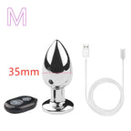Remote Control Metal Anal Dildo - Stainless Steel Vibrating Butt Plug Anal Toys