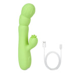 Tongue Clit Clamp Vibrating Dildo - G Spot Clitoral Stimulation Women Sex Toy