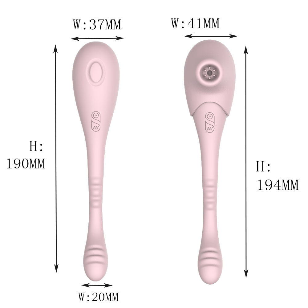 Clit Sucker Finger Prostate Massager - Double End Clitoral G Spot Vibrator