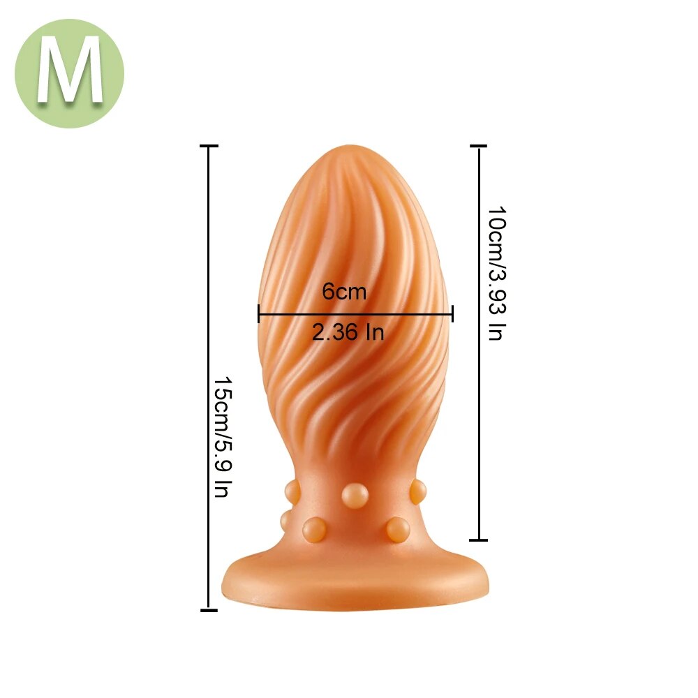 Knotted Silicone Anal Butt Plug - Sprial Anal Dilator Expansion Vagina Prostate Massager