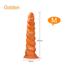 Silicone Anal Dildo Butt Plug - Big Spiral Anal Plug Vaginal Prostate Massager