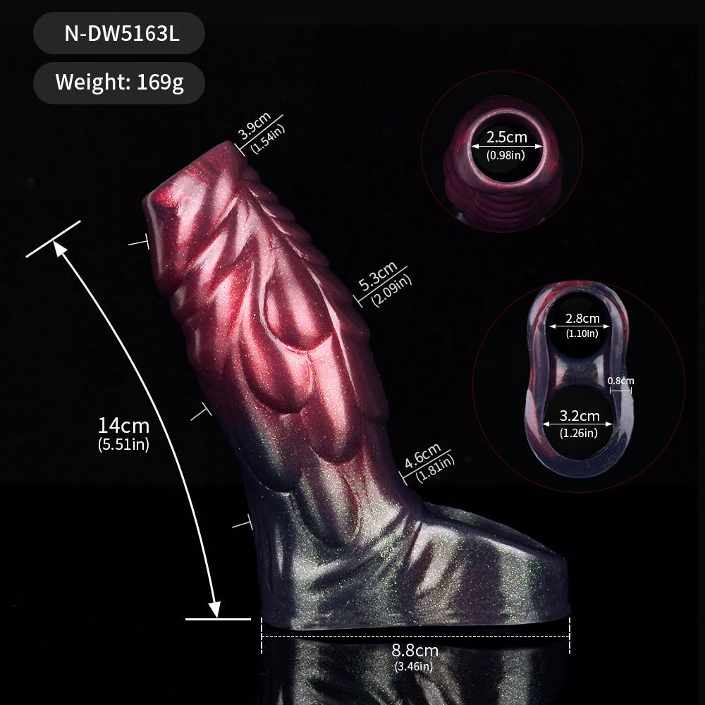 Black Samurai Cock Sleeve Men Sheath - Fantasy Silicone Delay Ejaculation Penis Extender