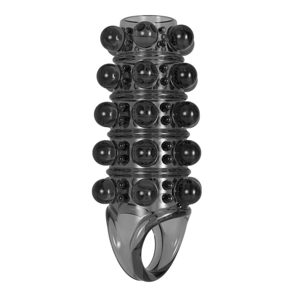 Knotted Fantasy Penis Sleeve - Stretchy Cock Ring Delay Ejaculation Condom Sex Toy for Men