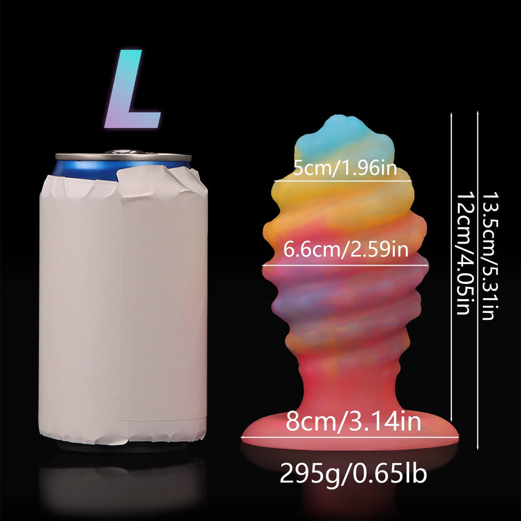 Luminous Conch Anal Dildo Butt Plug - Colorful Sprial Monsterdildo Vaginal Prostate Massager