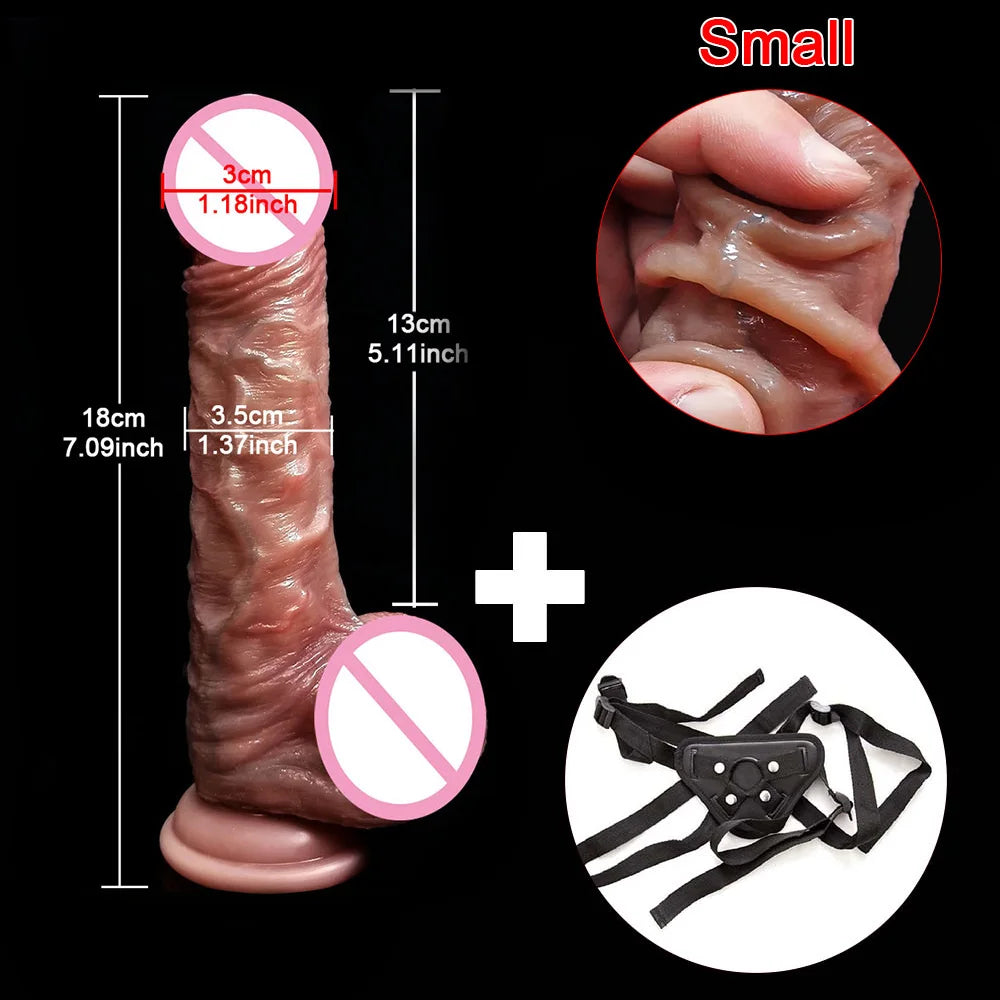 Realistic Dildo G Spot Prostate Massage - Strap On Lifelike Skin Sliding Dildos Butt Plug