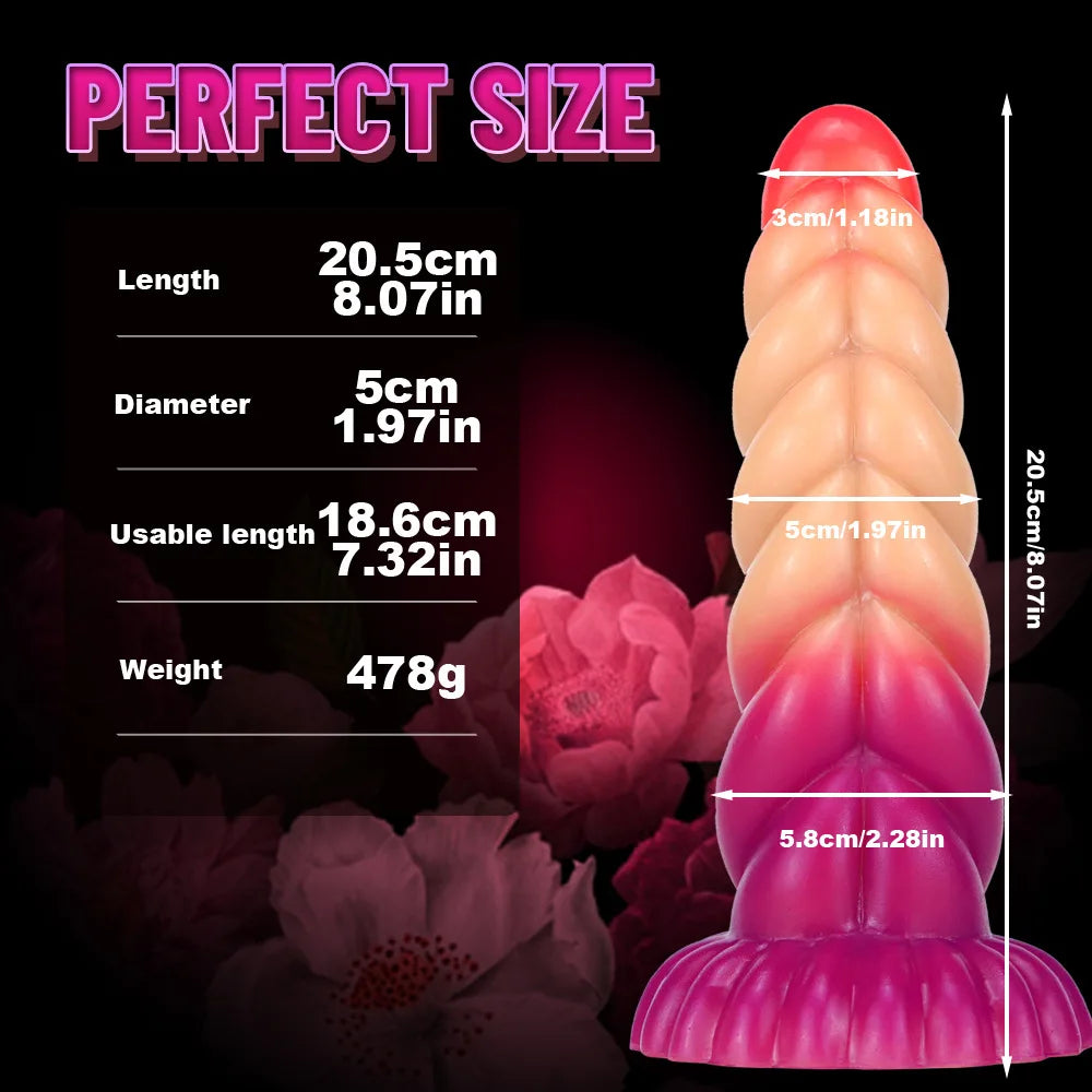 Fantasy Sprial Anal Dildo Butt Plug - Realistic Silicone Vagianl Prostate Female Sex Toys