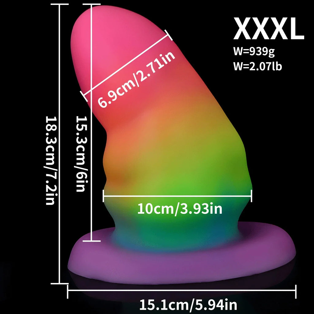 Fantasy Luminous Anal Dildo Butt Plug - Colorful Big Silicone Vaginal Anal Sex Toys