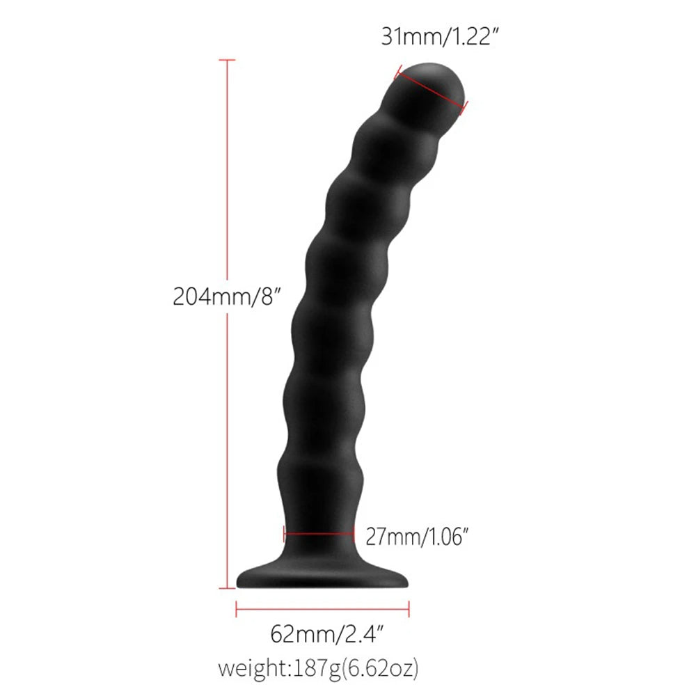Silicone Butt Plug - 7 Pull Beads Anal Dildo G Spot Prostate Massager