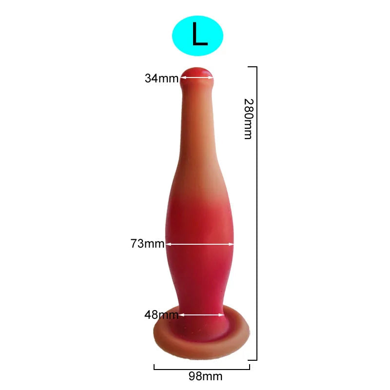 Silicone Anal Dildo Butt Plug - Fantasy Bowling Realistic Dildos Strapon Sex Toy
