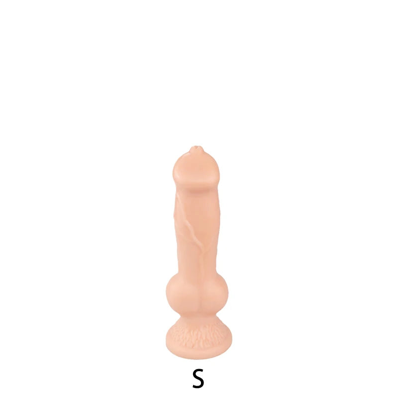 Fantasy Dog Knot Dildo Butt Plug - Big Black Suction Cup Animaldildo Female Masturbation Toys