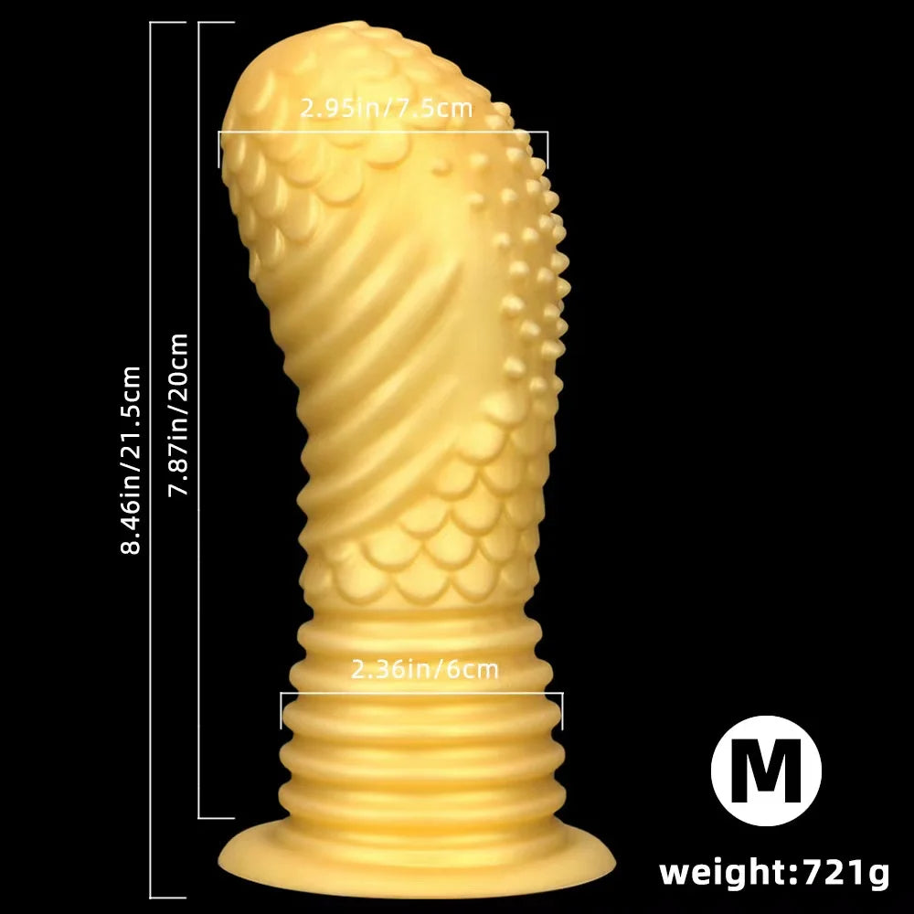 Big Giant Dildo Butt Plug - Golden Huge Knotted Dildos Anal Expansion Dilator Sex Toys