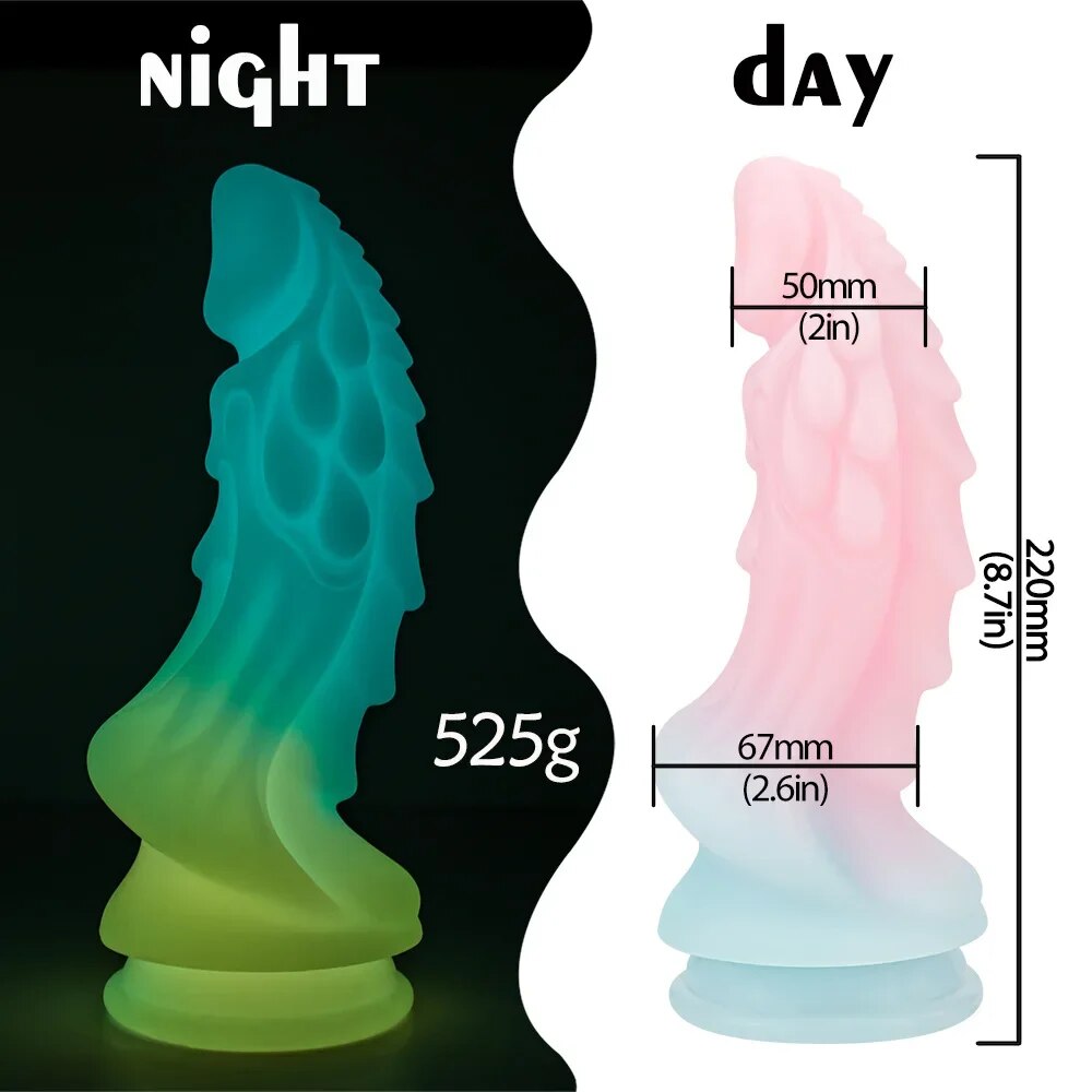 Dragon Monster Dildo Butt Plug - Luminous Macaron Color Fantasy Dildos Women Sex Toy