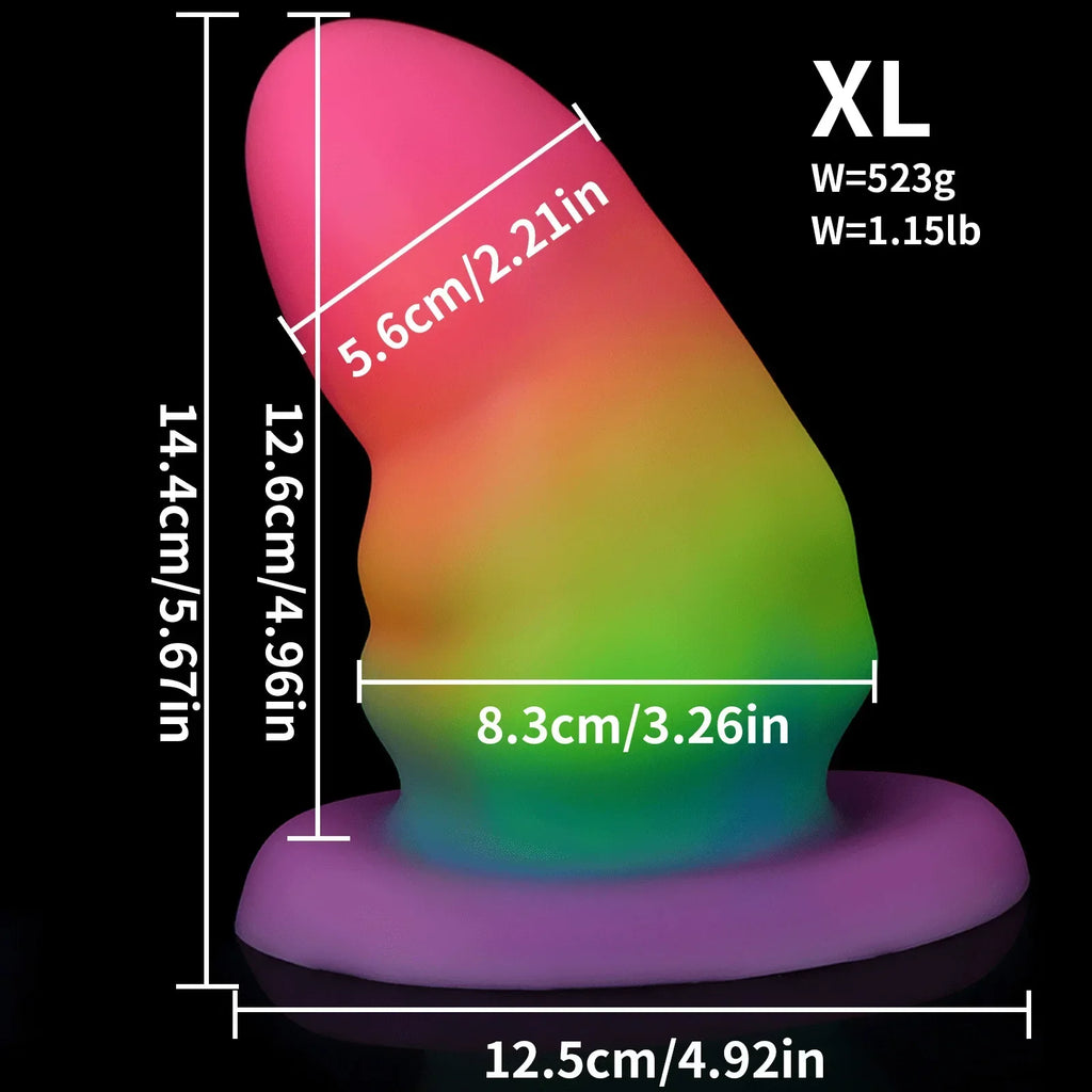 Fantasy Luminous Anal Dildo Butt Plug - Colorful Big Silicone Vaginal Anal Sex Toys