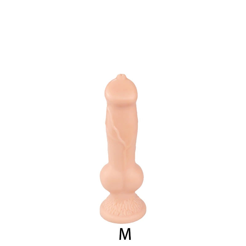 Fantasy Dog Knot Dildo Butt Plug - Big Black Suction Cup Animaldildo Female Masturbation Toys